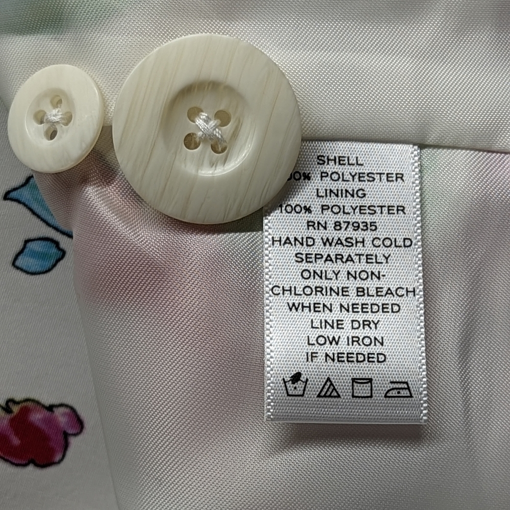 Susan Graver reds & white 1 button blazer sz L & linen like elastic waist pants - Picture 9 of 12